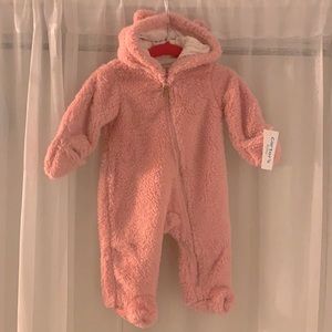 Pink sherpa hooded Pram 3M Carter’s Baby